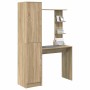 Escritorio con almacenamiento con estante 2 pcs Roble Sonoma