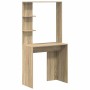 Escritorio con almacenamiento con estante 2 pcs Roble Sonoma