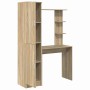 Escritorio con almacenamiento con estante 2 pcs Roble Sonoma
