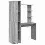 Escritorio con almacenamiento con estante 2 pcs Gris sonoma