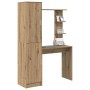 Escritorio con almacenamiento con estante 2 pcs Roble artisan