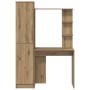 Escritorio con almacenamiento con estante 2 pcs Roble artisan