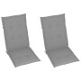 Sillas de jardín 2 uds con cojines grises madera maciza de teca de vidaXL, Sillas de jardín - Ref: Foro24-3062377, Precio: 21...