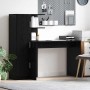 Escritorio con almacenamiento con estante 2 pcs Roble negro