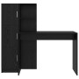 Escritorio con almacenamiento con estante 2 pcs Roble negro