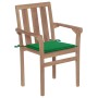 Gartenstühle 2 Einheiten mit grünen Teakholzkissen von vidaXL, Gartenstühle - Ref: Foro24-3062213, Preis: 254,55 €, Rabatt: %