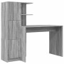 Escritorio con almacenamiento con estante 2 pcs Gris sonoma