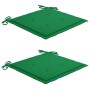 Gartenstühle 2 Einheiten mit grünen Teakholzkissen von vidaXL, Gartenstühle - Ref: Foro24-3062213, Preis: 254,55 €, Rabatt: %