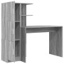 Escritorio con almacenamiento con estante 2 pcs Gris sonoma
