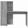 Escritorio con almacenamiento con estante 2 pcs Gris sonoma