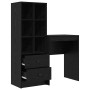 Escritorio con almacenamiento con cajón 2 pcs Roble negro