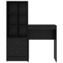 Escritorio con almacenamiento con cajón 2 pcs Roble negro