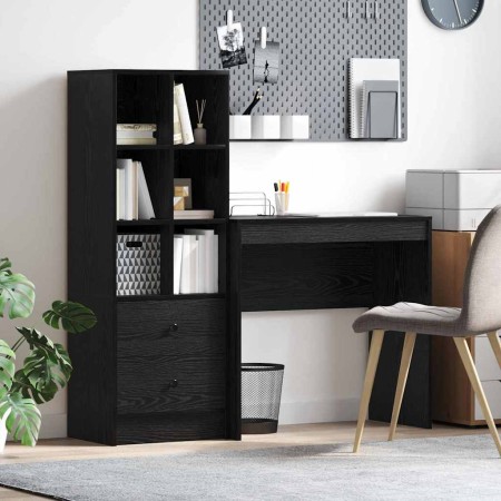 Escritorio con almacenamiento 2 pcs Roble negro 80 x 40 x 76 cm