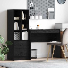 Escritorio con almacenamiento 2 pcs Roble negro 90 x 40 x 76 cm