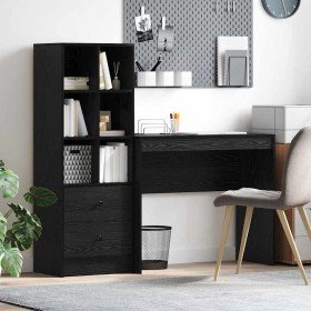 Escritorio con almacenamiento 2 pcs Roble negro 90 x 40 x 76 cm