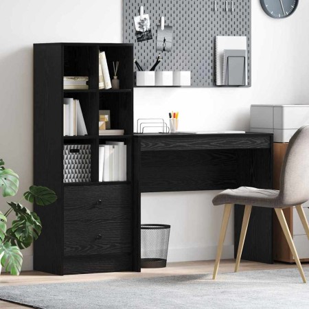 Escritorio con almacenamiento 2 pcs Roble negro 90 x 40 x 76 cm