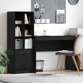 Escritorio con almacenamiento con cajón 2 pcs Roble negro