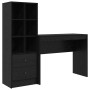 Escritorio con almacenamiento con cajón 2 pcs Roble negro