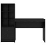 Escritorio con almacenamiento con cajón 2 pcs Roble negro