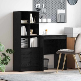 Escritorio con almacenamiento 2 pcs Roble negro 60 x 50 x 76 cm