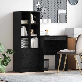 Escritorio con almacenamiento 2 pcs Roble negro 60 x 50 x 76 cm