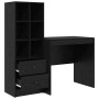 Escritorio con almacenamiento 2 pcs Roble negro 80 x 50 x 76 cm