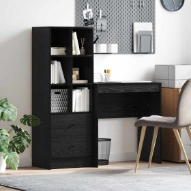 Escritorio con almacenamiento 2 pcs Roble negro 90 x 50 x 76 cm
