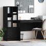 Escritorio con almacenamiento con cajón 2 pcs Roble negro