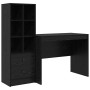Escritorio con almacenamiento con cajón 2 pcs Roble negro