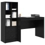 Escritorio con almacenamiento con cajón 2 pcs Roble negro