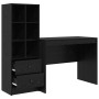 Escritorio con almacenamiento con cajón 2 pcs Roble negro