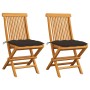 Gartenstühle 2 Stück Teakholz mit taupegrauen Kissen von vidaXL, Gartenstühle - Ref: Foro24-3062483, Preis: 140,48 €, Rabatt: %