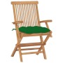 Gartenstühle 2 Stück aus massivem Teakholz mit grünen Kissen von vidaXL, Gartenstühle - Ref: Foro24-3062507, Preis: 204,26 €,...