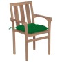 Gartenstühle 2 Einheiten Teakholz mit grünen Kissen von vidaXL, Gartenstühle - Ref: Foro24-3062228, Preis: 260,21 €, Rabatt: %