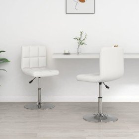 Sillas de comedor 2 unidades cuero sintético blanco Sillas de comedor 2 unidades cuero sintético blanco