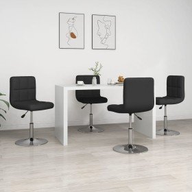 Sillas de comedor 4 unidades cuero sintético negro Sillas de comedor 4 unidades cuero sintético negro