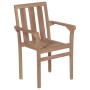 Sillas de jardín 2 uds con cojines gris taupe madera de teca by vidaXL, Garden chairs - Ref: Foro24-3062216, Price: 263,15 €,...