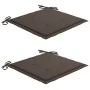 Sillas de jardín 2 uds con cojines gris taupe madera de teca de vidaXL, Sillas de jardín - Ref: Foro24-3062216, Precio: 257,5...