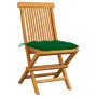 Garden chairs 2 pcs solid teak wood with green cushions by vidaXL, Garden chairs - Ref: Foro24-3062480, Price: 142,80 €, Disc...