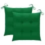 Sillas de jardín 2 uds madera maciza de teca con cojines verdes de vidaXL, Sillas de jardín - Ref: Foro24-3062480, Precio: 15...