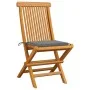 Gartenstühle 4 Einheiten mit grauen Teakholzkissen von vidaXL, Gartenstühle - Ref: Foro24-3062569, Preis: 254,10 €, Rabatt: %