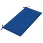 Solid teak wood garden bench with royal blue cushion 112 cm by vidaXL, garden benches - Ref: Foro24-3062659, Price: 152,07 €,...