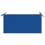 Solid teak wood garden bench with royal blue cushion 112 cm by vidaXL, garden benches - Ref: Foro24-3062659, Price: 152,07 €,...
