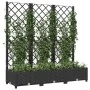 Planter with black PP trellis 120x40x121.5cm by vidaXL, Pots and planters - Ref: Foro24-318272, Price: 82,28 €, Discount: %