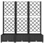 Planter with black PP trellis 120x40x121.5cm by vidaXL, Pots and planters - Ref: Foro24-318272, Price: 82,28 €, Discount: %