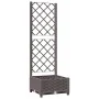 Planter with brown PP trellis 40x40x121.5 cm by vidaXL, Pots and planters - Ref: Foro24-318258, Price: 50,78 €, Discount: %