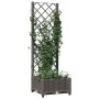 Planter with brown PP trellis 40x40x121.5 cm by vidaXL, Pots and planters - Ref: Foro24-318258, Price: 50,78 €, Discount: %