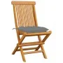 Gartenstühle 4 Stk. massives Teakholz und graue Kissen von vidaXL, Gartenstühle - Ref: Foro24-3062584, Preis: 244,99 €, Rabat...