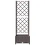 Planter with brown PP trellis 40x40x121.5 cm by vidaXL, Pots and planters - Ref: Foro24-318258, Price: 50,78 €, Discount: %