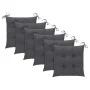 Sillas de jardín 6 uds madera teca con cojines gris antracita de vidaXL, Sillas de jardín - Ref: Foro24-3062556, Precio: 451,...
